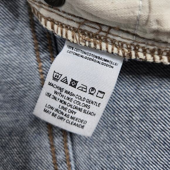 Free People We the Free Zip It Up Frayed Denim Mini Skirt Women's 30 - Picture 7 of 8